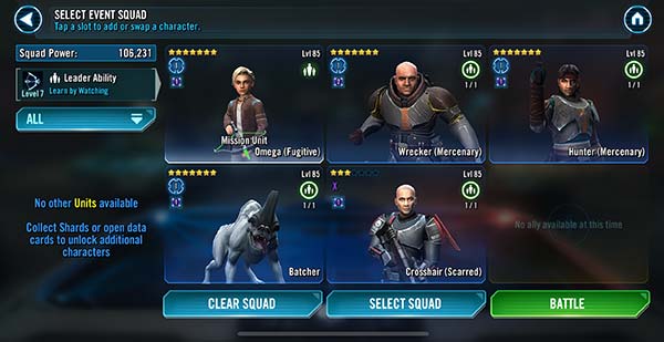 Bad Batch Mods SWGoH