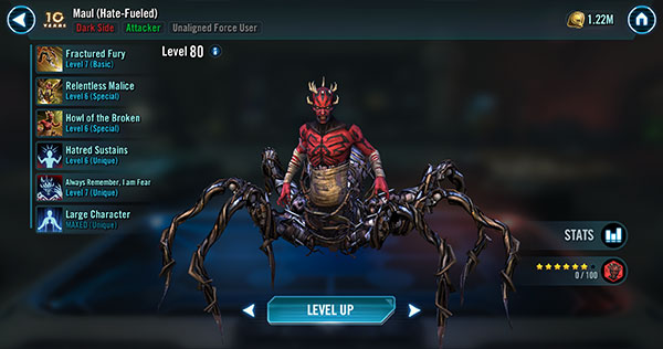 Mods for Maul (Hate-Fueled) - SWGoH